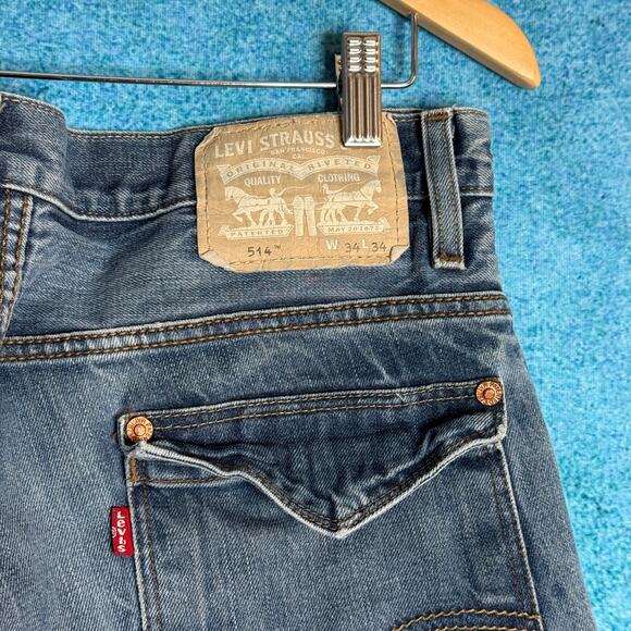 Levi’s 514 Men’s Jeans 34x34 Vintage Straight Fit 100% Cotton Made in Mexico - Picture 11 of 16